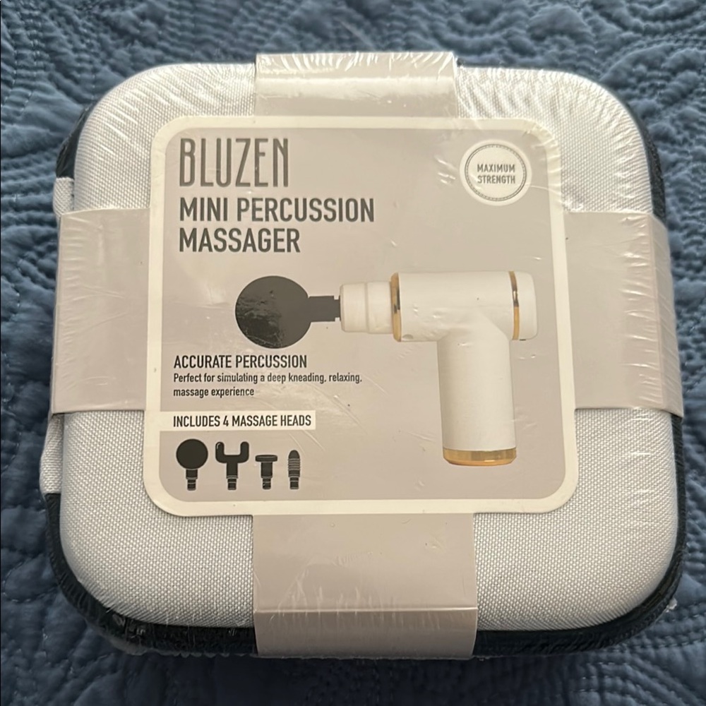 Bluzen Mini Percussion Massager - Gold & White NWT